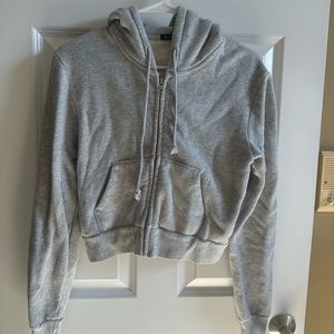 Brandy Melville Gray Zip Up Hoodie. EUC